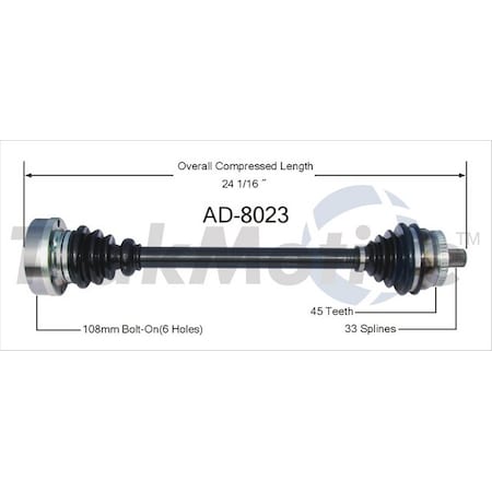Surtrack Axle Cv Axle Shaft, Ad-8023 AD-8023